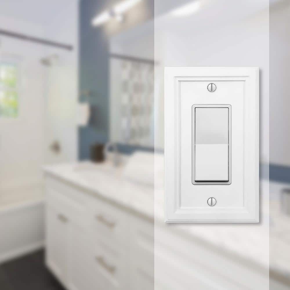 Elly White Composite Single Rocker Wall Plate