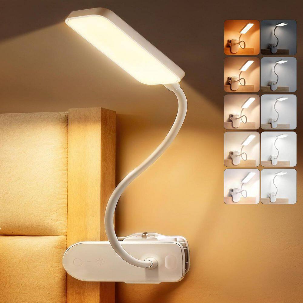 11.8 in. White Rechargeable Desk Lamp, 9 Brightness+5 Color, 4000mAh Battery Operated, 450 Lumen, Cordless Reading Lamp price history on PriceWatchPro