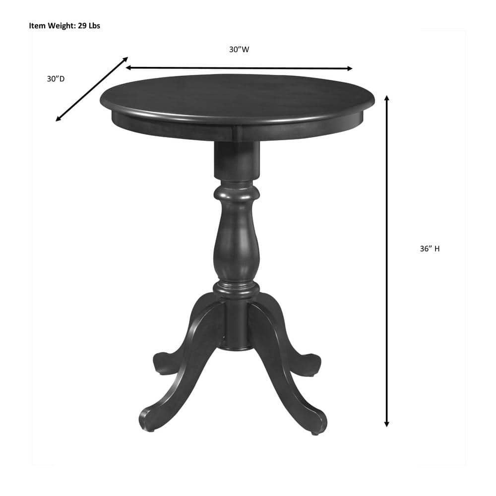 Fairview 30" Natural Driftwood Round Pedestal Bar Table