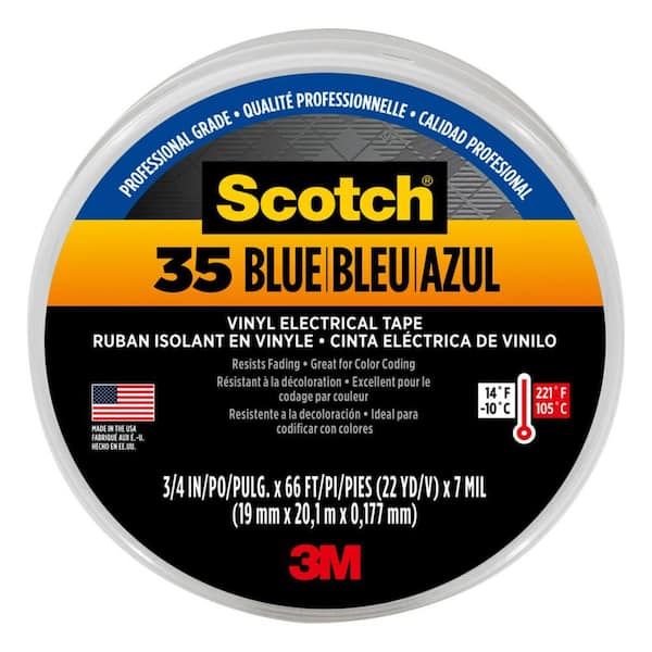 Scotch 3/4 in. x 66 ft. x 0.007 in. #35 Electrical Tape, Blue