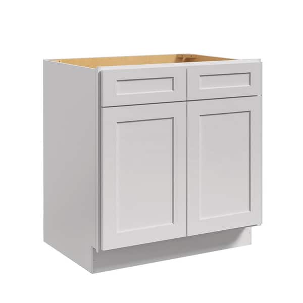 Hausvita 33 in. W. x 24 in. D x 34.5 in. H in Shaker Dove Plywood Ready to Assemble Sink Base Cabinets with Shelf