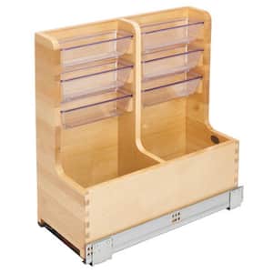 Natural Maple 30 in. Wood Vanity Base Cabinet Organizer w/ Soft-Close