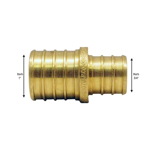 New 3/4" x 1/2" PEX BRASS LEAD FREE REDUCING COUPLINGS Water Line Coupler 10 