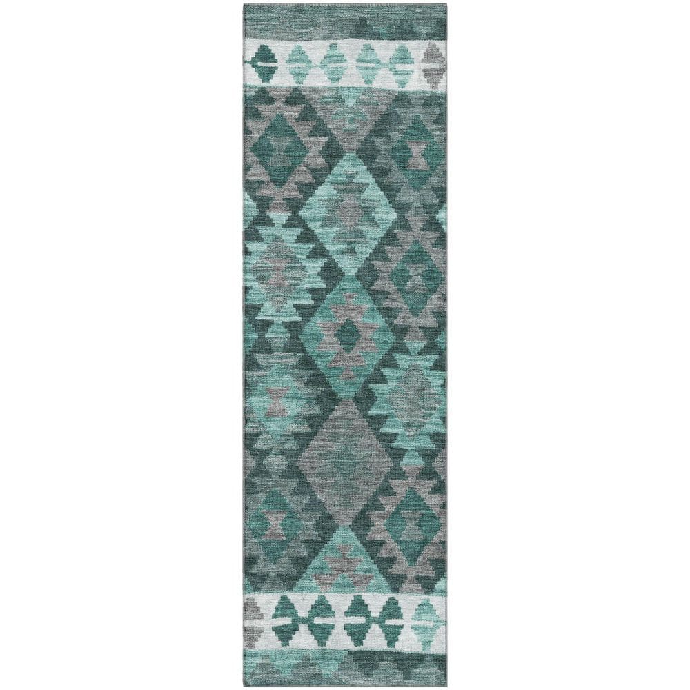 Mayfield Premium Machine Washable Abstract AMF1915 Seafoam 2 ft. x 7 ft. Runner Rug price history on PriceWatchPro