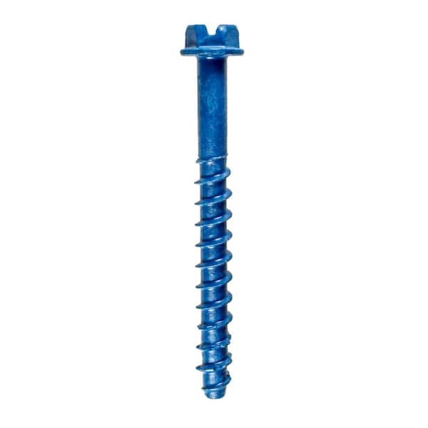 Simpson Strong-Tie Titen 1/4 in. x 2-1/4 in. Hex-Head Concrete and Masonry Screw, Blue (75-Pack)