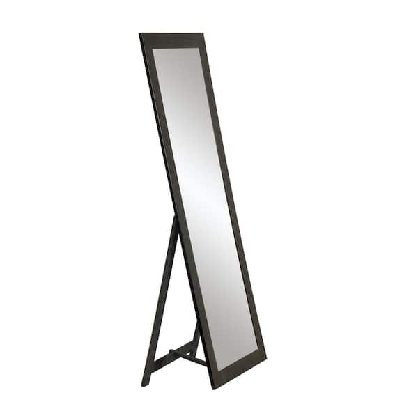 BrandtWorks Modern Scratched Black Freestanding Full Length Mirror 21. 5 in. W x 71 in. H