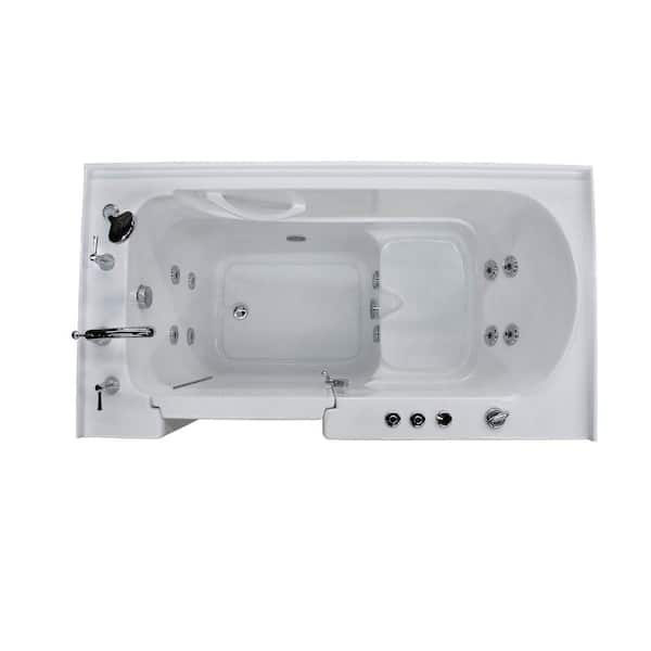 Universal Tubs Rampart 5 ft. Walk-in Whirlpool Bathtub with 6 in