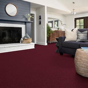 Alpine - Romance - Red 17.3 oz. Polyester Texture Installed Carpet