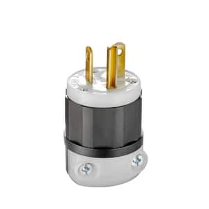 20 Amp 125-Volt Straight Plug, Black and White