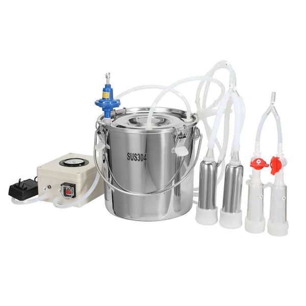 SVOPES Goat Milking Machine, 12L Stainless Steel Bucket, Electric Automatic, Portable, Food-grade Silicone, Adjustable Suction