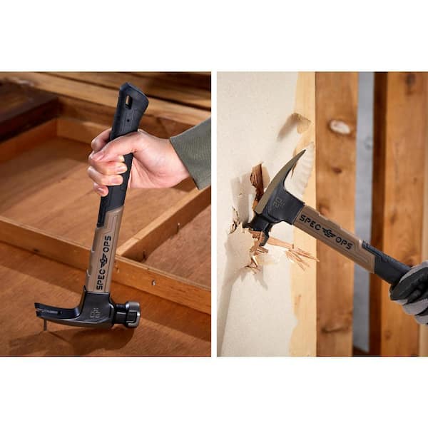 SPEC OPS 20 oz. Fiberglass Hammer, 13 in., Shock-Absorbing Grip, 3