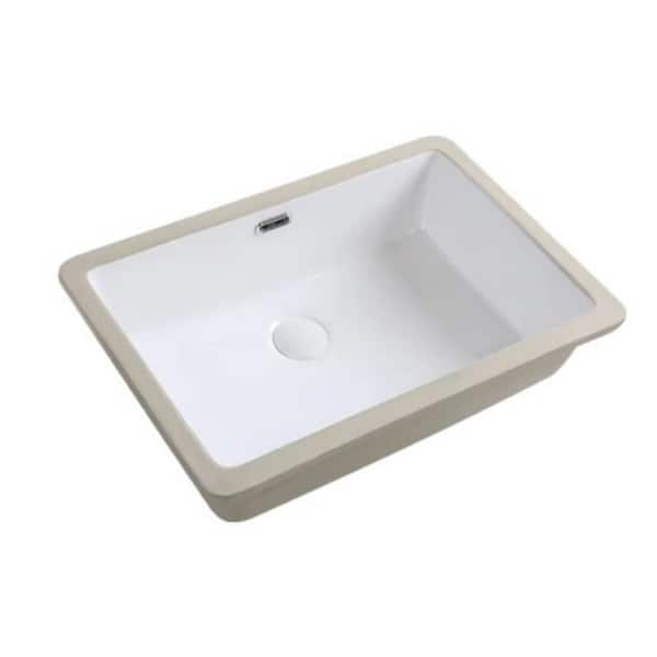 21.85 in. Drop-In/Undermount Single Bowl White Ceramic Kitchen Sink