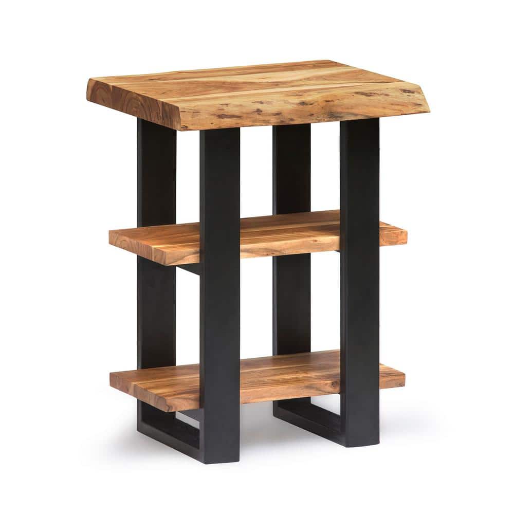 Alaterre Furniture Alpine Natural 2-Shelf End Table AWAA0220 The Home  Depot