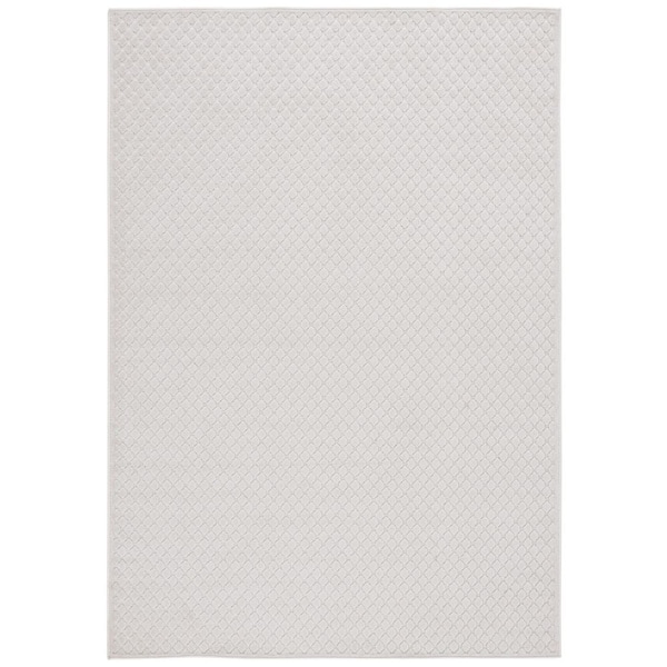 SAFAVIEH Stella Ivory 8 ft. x 10 ft. Solid Geometric Diamond Indoor/Outdoor Area Rug