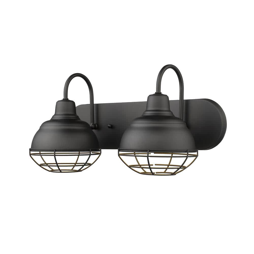 2-Light 18 in. Matte Black Vanity-Light price history on PriceWatchPro