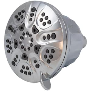 5 in. 7-Spray Patterns 1.8 GPM Wall Mount Fixed Shower Head with Filtered in Polished Chrome