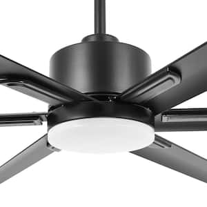 Wallace 6 ft. Indoor Black Ceiling Fans with Adjustable White LED Light, 6-Reversible Aluminum Blades and Remote Control