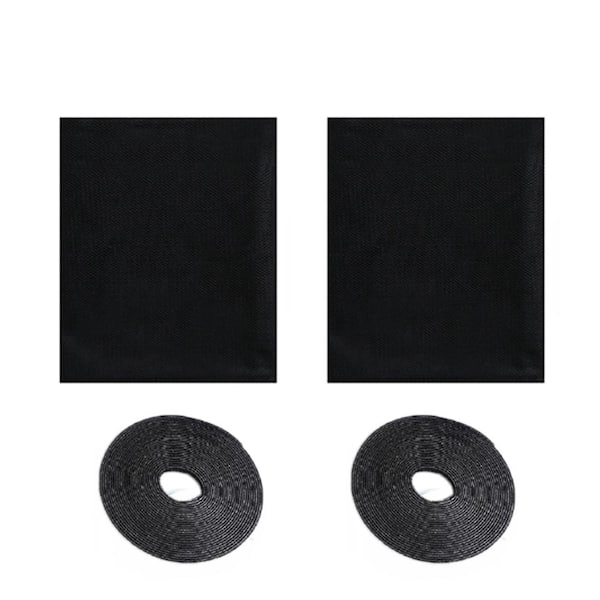 Wellco 60 in. x 80 in. Black DIY Self-Adhesive Window Screen Netting Mesh, Insect Screen Roll 2-pack