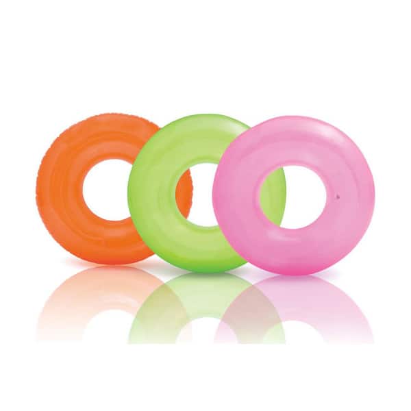 Intex Colorful Transparent Inflatable Swimming Pool Tube Raft (3-Pack)