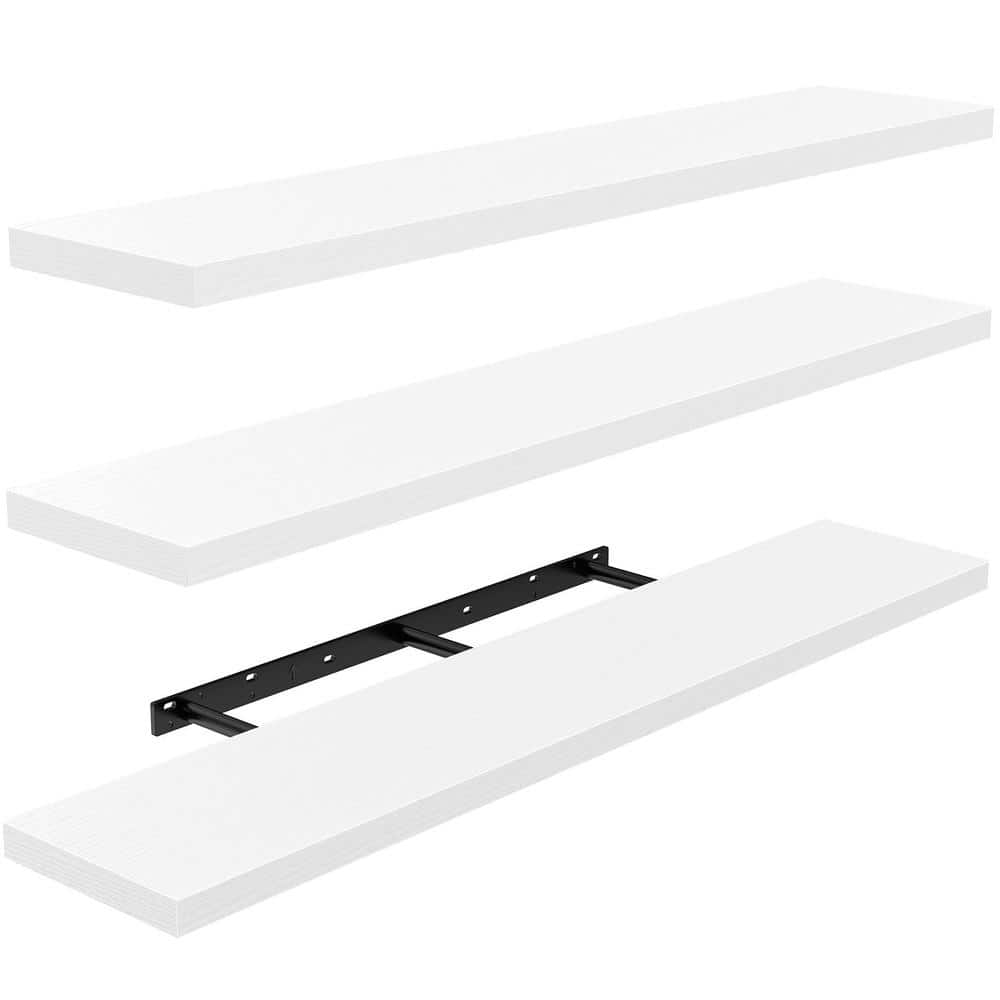 35.4 in. W White Decorative Floating Shelves with Invisible Brackets Set of 3 price history on PriceWatchPro