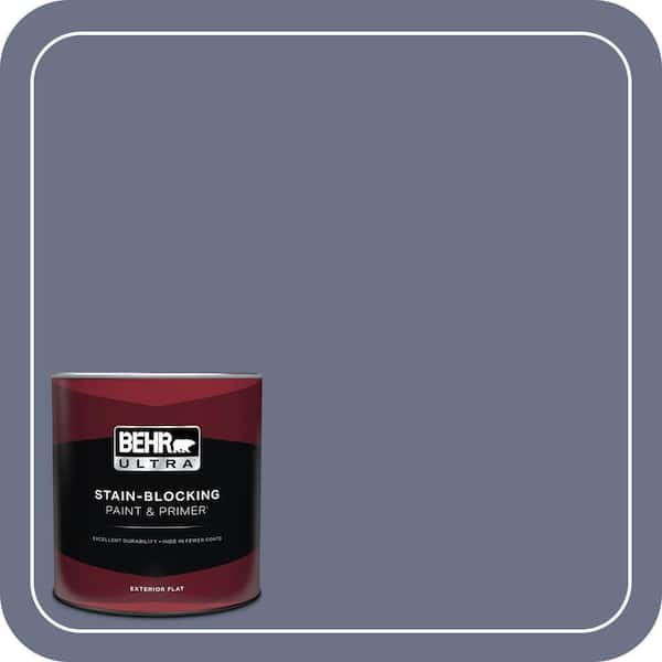 BEHR ULTRA 1 qt. #PPU16-17 Blue Aura Flat Exterior Paint & Primer