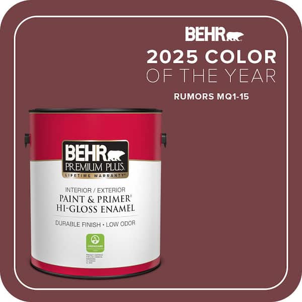 BEHR PREMIUM PLUS 1 gal. #MQ1-15 Rumors Hi-Gloss Enamel Interior/Exterior Paint & Primer