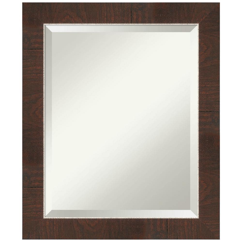 Wildwood Brown and Silver Rectangular Beveled Wall Mirror