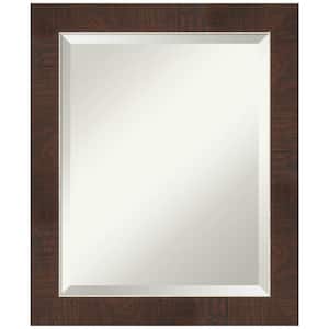Medium Rectangle Wildwood Brown Beveled Glass Casual Mirror (24 in. H x 20 in. W)