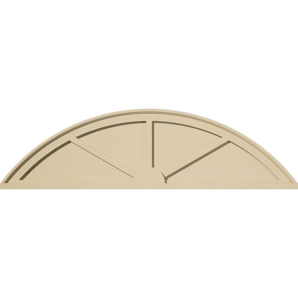 Ekena Millwork 50-in W x 13-1/2-in H x 2-in P Segment Arch 3-SpokeSignature Urethane Pediment, Primed Tan