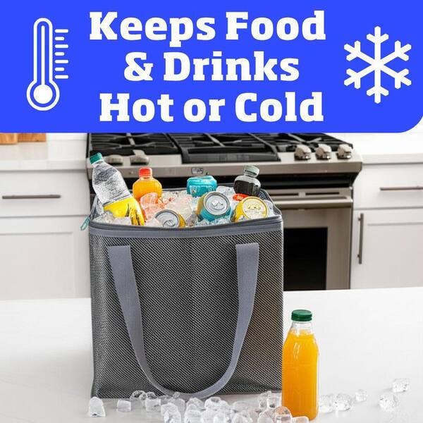 DURASACK 20 Qt. Gray Insulated Hot Cold Tote Bag, 3-Pack CL