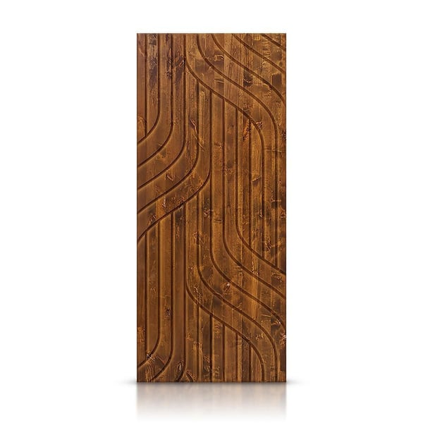 CALHOME 36 in. x 96 in. Hollow Core Walnut Stained Pine Wood Interior Door Slab