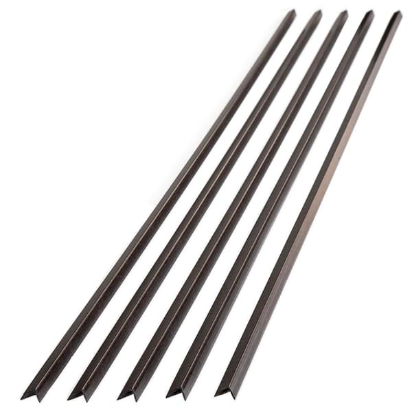 Fasade Smoked Pewter 47 in. Vinyl Backsplash Accessory Outside Corner Trim (5-Pack)