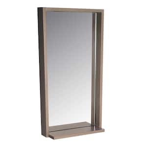 Allier 16.00 in. W x 32.00 in. H Framed Rectangular Bathroom Vanity Mirror in Gray Oak