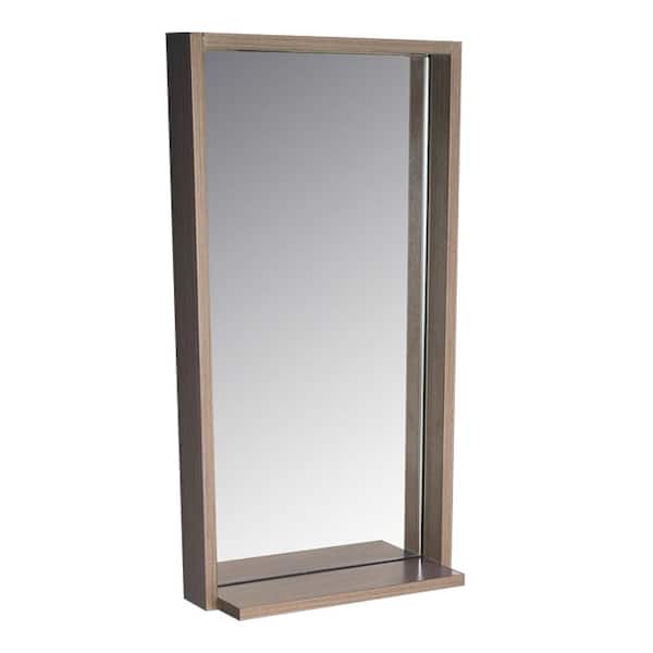 Fresca Allier 16.00 in. W x 32.00 in. H Framed Rectangular Bathroom Vanity Mirror in Gray Oak