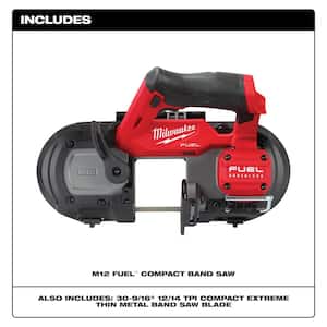 M12 FUEL 12V Lithium-Ion Cordless Compact Band Saw With 3.0 Ah Battery Pack (2-Pack)