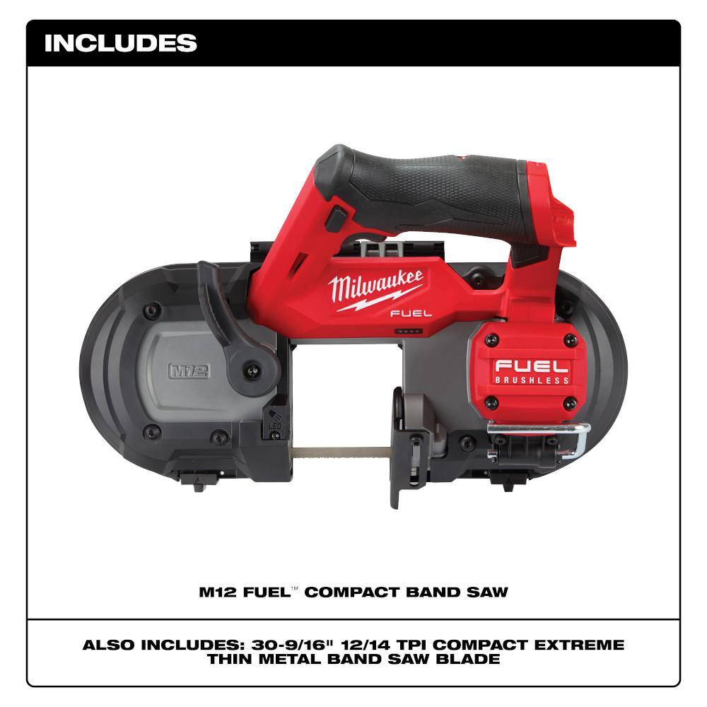 M12 FUEL 12V Lithium-Ion Cordless Compact Band Saw W/M12 4.0 Ah Starter Kit - 1