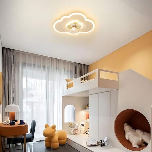 TOZING 19.6 in. Smart Indoor White Low Profile Modern Novel
