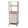 HOUSEHOLD ESSENTIALS Light Ash Laundry Hamper Storage Cart, 4 Load ...