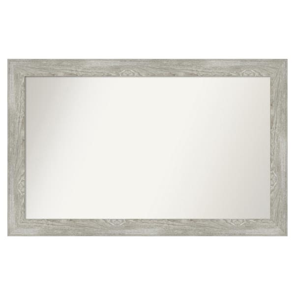 Amanti Art Dove Greywash 52 in. x 33 in. Custom Non-Beveled Distressed Recyled Polystyrene Bathroom Vanity Wall Mirror