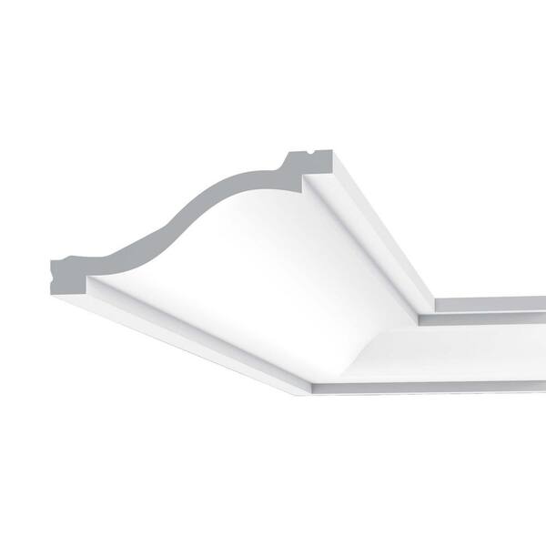 5-3/8 in. x 2-1/2 in. x 78-3/4 in. Primed White Plain Polyurethane Crown Moulding (3-Pack)