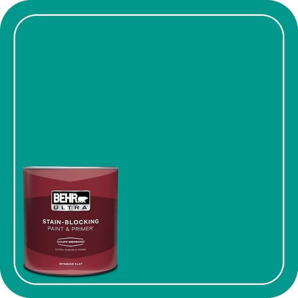 BEHR ULTRA 1 qt. #S-G-490 Intense Teal Extra Durable Flat Interior Paint & Primer