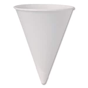 4 oz. White Cone Water Disposable Paper Cups, 200 / Bag, 25 Bags / Carton