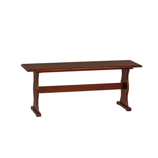 Linon Home Decor Zoe Walnut Simple bench 17.25" H x 43.25" W x 12" D