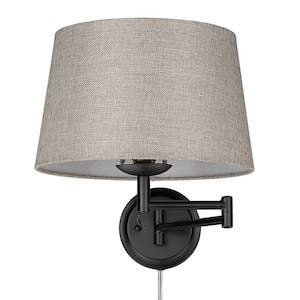 Golden Lighting Eleanor 1-Light Matte Black Woven Sweet Grass ...