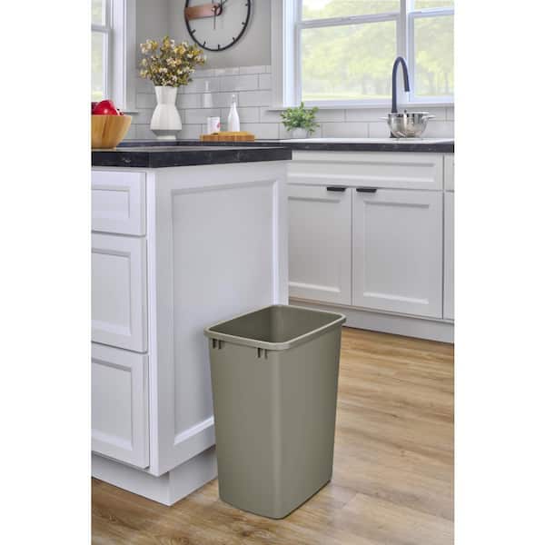 Rev-A-Shelf Pull-Out 35 Qt Trash Bin For Kitchen Cabinet - White Wire Frame, Easy Install