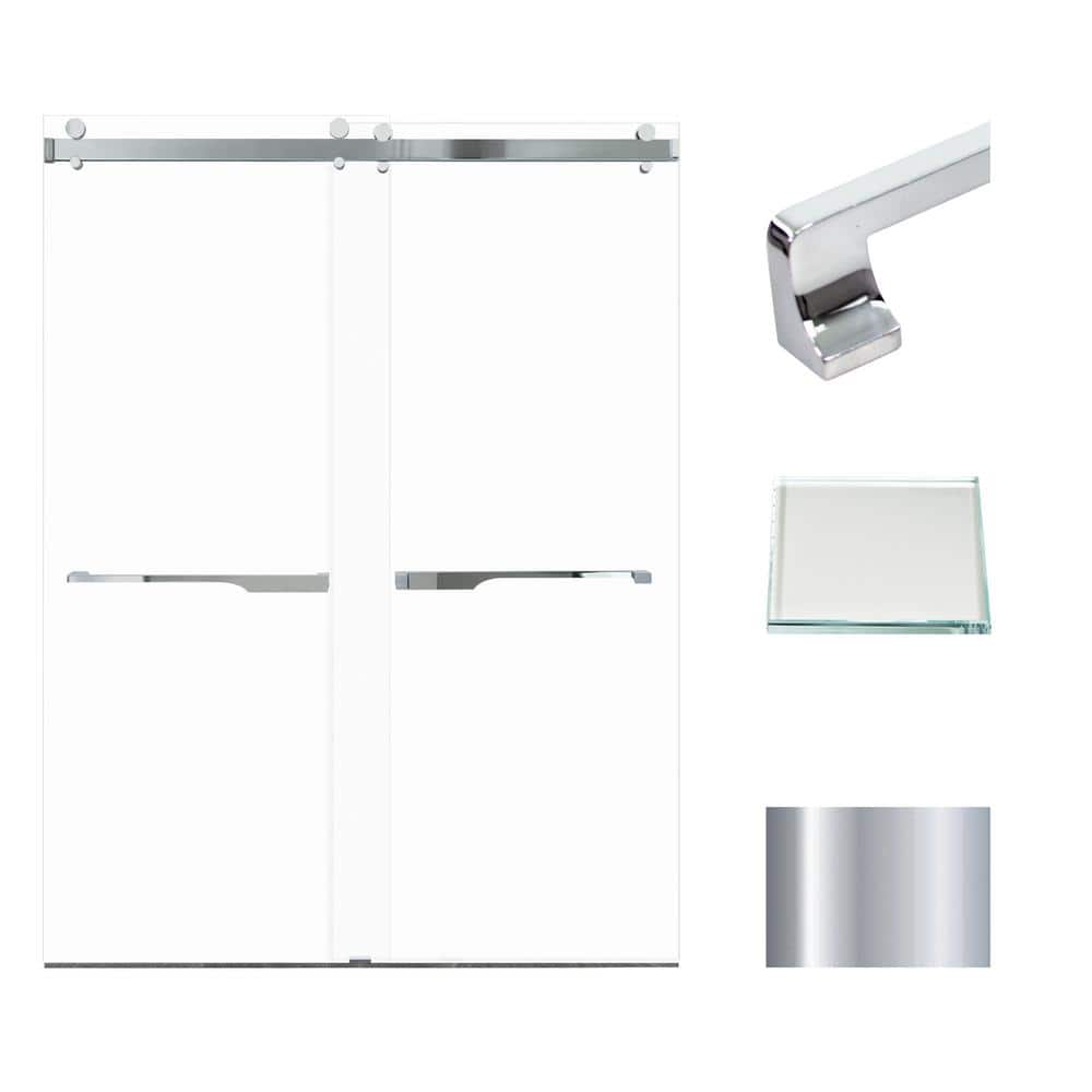 Transolid Brooklyn 60 In W X 80 In H Double Sliding Frameless Shower