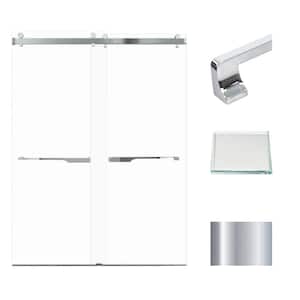 Brooklyn 60 in. W x 80 in. H Double Sliding Frameless Shower Door in Polished Chrome with Low Iron Glass