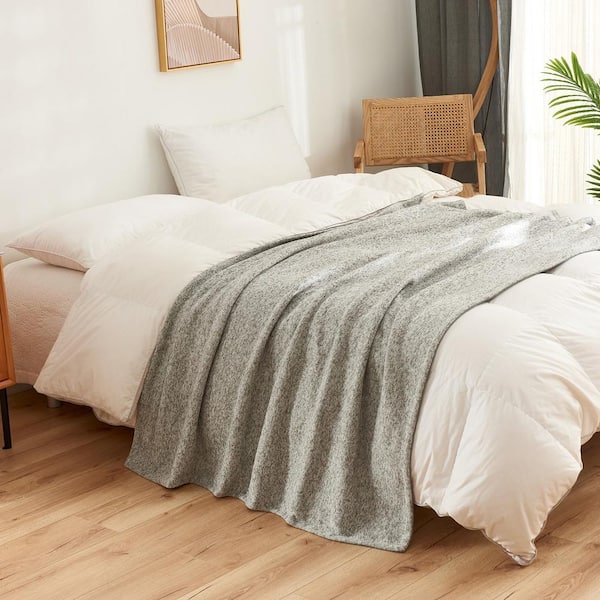 Gray Microfiber 50 in. x 60 in. Cooling Throw Blanket