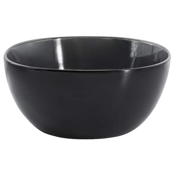 Gibson Home Urban Cafe 10.3 in. 45 fl. oz. Gray Stoneware Serving Bowl