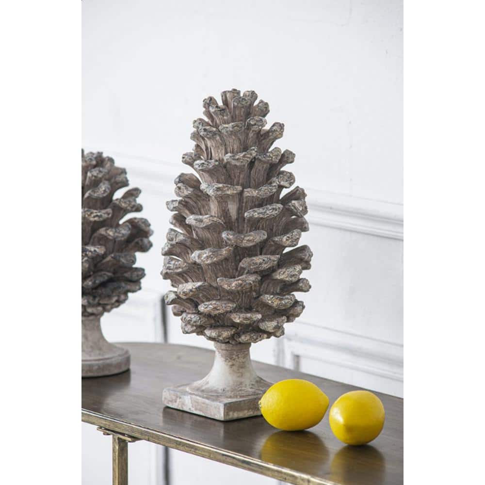 Pair Of Mottahedeh Brass Pine Cone Form Table Ornaments